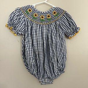 Sunflower smocked bubble